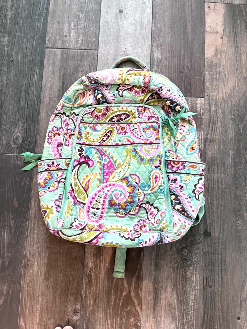 Vera Bradley   Large Green Tutti Frutti Campus Backpack paisley Print Retired